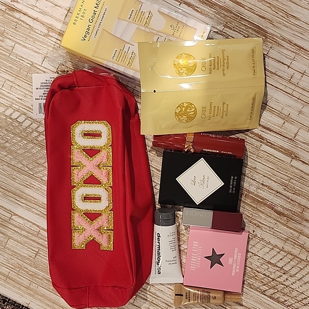 Red XOXO Cosmetic Bag Filled With Goodies